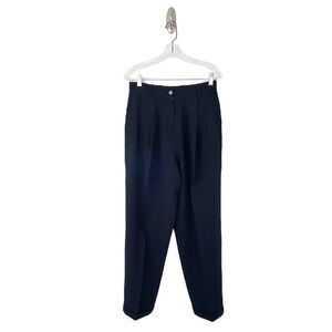 Jones New York Vintage 90s Navy Blue Wool Pleated Front Trousers Size 12